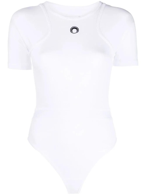 Marine Serre logo-print organic-cotton bodysuit - White - zdjęcie produktu nr 1
