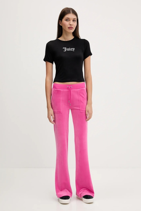 Juicy Couture spodnie dresowe kolor różowy gładkie JCSEBJ001 - zdjęcie produktu nr 2