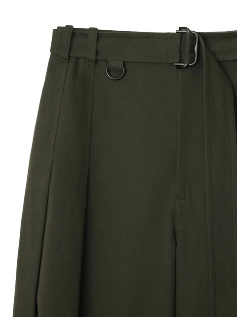Burberry pleated-front belted trousers - Green - zdjęcie produktu nr 1