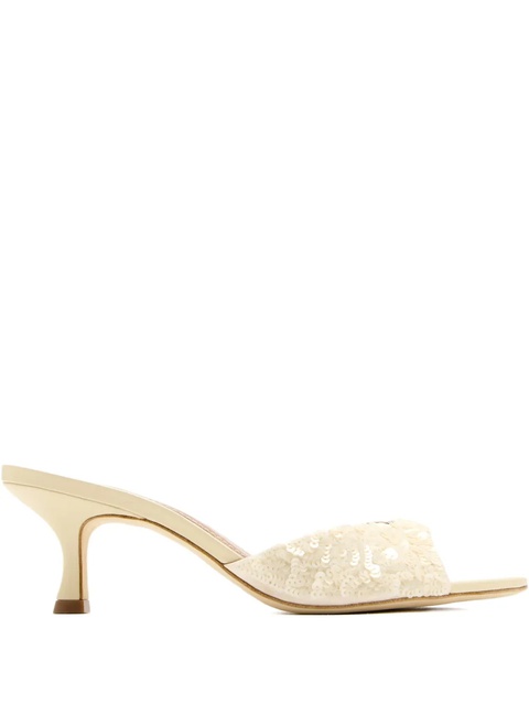 STAUD 55mm sequin-embellished sandals - Neutrals - zdjęcie produktu nr 1