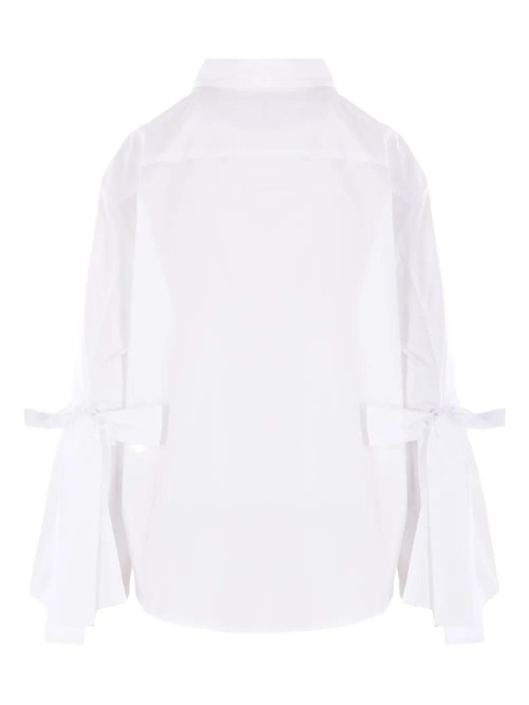 Cecilie Bahnsen tie-cuff cotton shirt - White - zdjęcie produktu nr 1