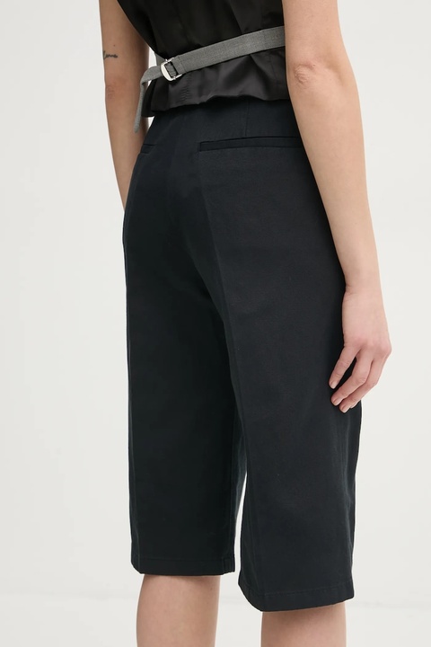 Filippa K szorty z domieszką lnu kolor czarny wzorzyste high waist 31428 - zdjęcie produktu nr 2