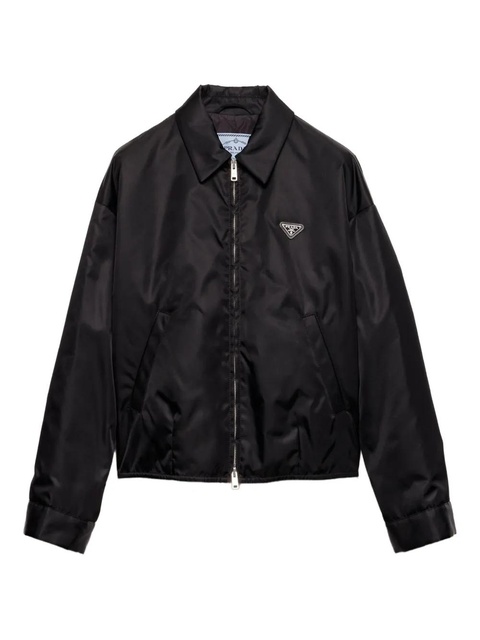 Prada triangle-logo shirt-collar shirt jacket - Black - zdjęcie produktu nr 1