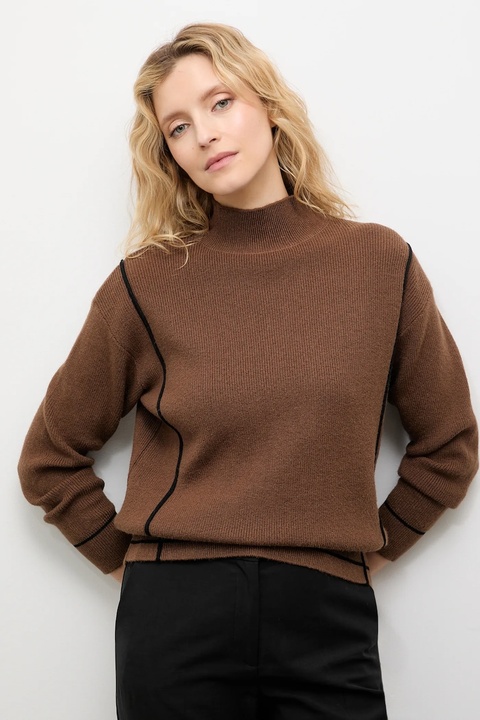 Answear.LAB sweter z kaszmirem damski kolor brązowy z półgolfem - zdjęcie produktu nr 1
