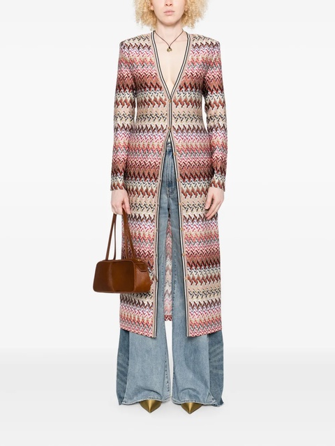 Missoni zigzag-pattern cardi-coat - Pink - zdjęcie produktu nr 2