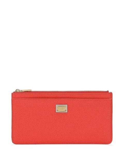 Dolce & Gabbana logo-plaque leather card holder - Orange - zdjęcie produktu nr 1