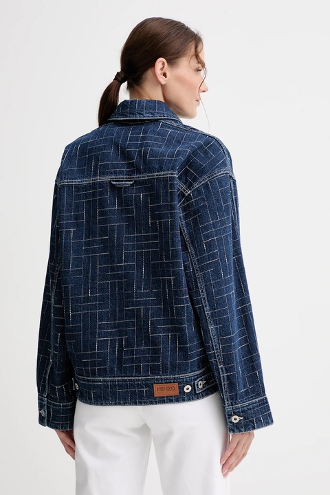 Kenzo kurtka jeansowa kolor niebieski przejściowa FF62DV2566V3 - zdjęcie produktu nr 2
