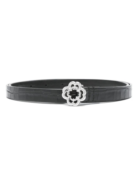Maje slim crocodile-effect leather Clover belt - Black - zdjęcie produktu nr 1
