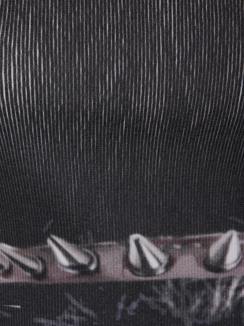 Blumarine ribbed cat-print T-shirt - Black - zdjęcie produktu nr 2