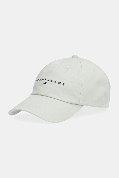 Tommy Jeans czapka z daszkiem bawełniana kolor zielony z aplikacją AW0AW16868 - zdjęcie produktu nr 1