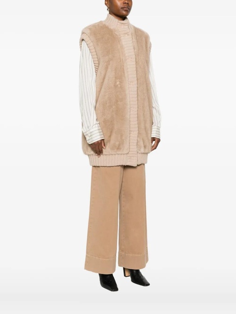 PINKO faux-fur knitted gilet - Neutrals - zdjęcie produktu nr 2