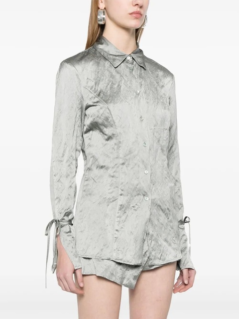 Blumarine crinkled-satin shirt - Grey - zdjęcie produktu nr 2