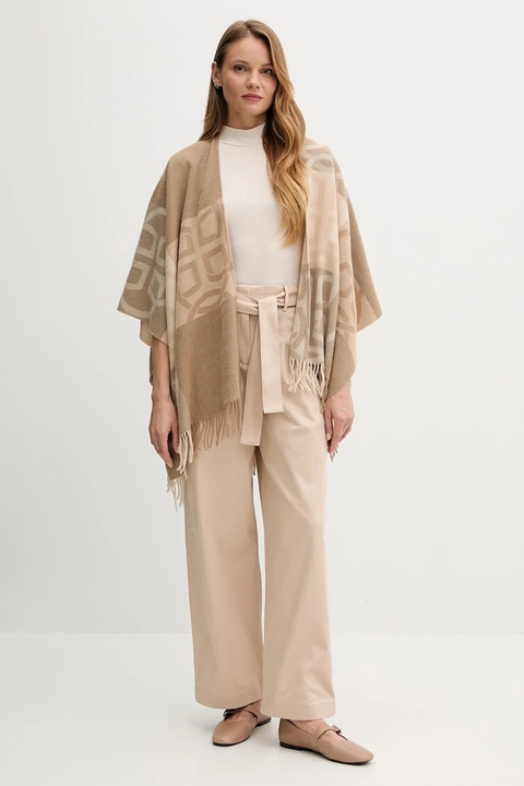 United Colors of Benetton top kolor beżowy z półgolfem 3P2Y3M06Y - zdjęcie produktu nr 2