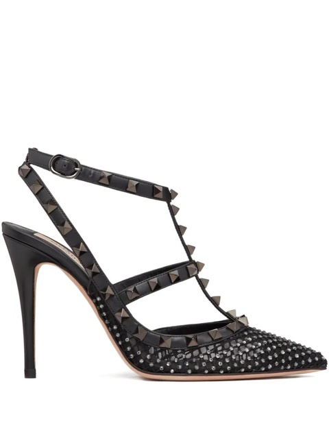 Valentino Garavani 100mm Rockstud mesh pumps - Black - zdjęcie produktu nr 1