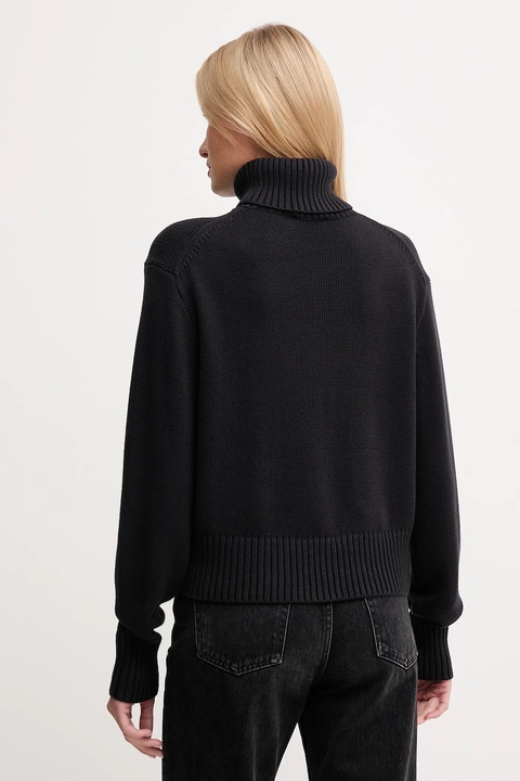 Calvin Klein Jeans sweter damski kolor czarny z golfem LV047D354G - zdjęcie produktu nr 1