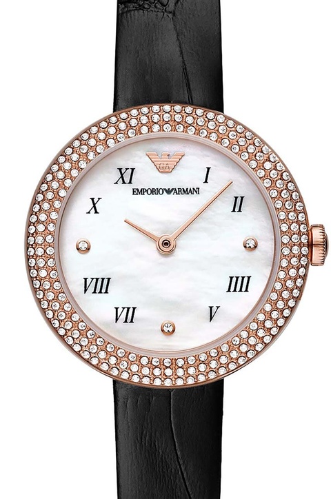 Emporio Armani zegarek damski kolor czarny - zdjęcie produktu nr 2