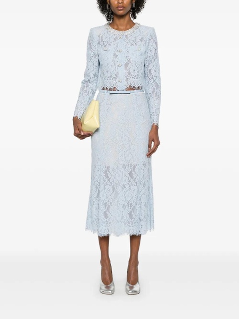 Self-Portrait lace flared midi skirt - Blue - zdjęcie produktu nr 2