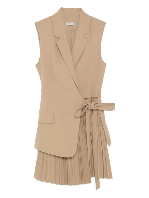 Simkhai Eman pleated wrap dress - Neutrals - zdjęcie produktu nr 1