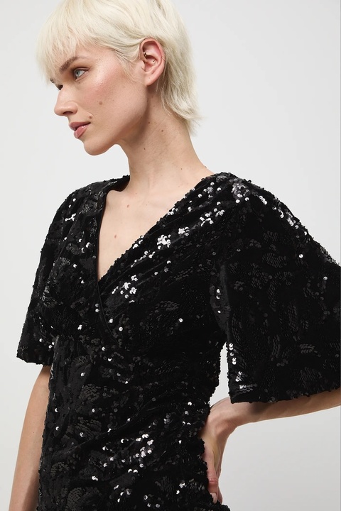 Medicine bluzka damska kolor czarny z aplikacją - zdjęcie produktu nr 2