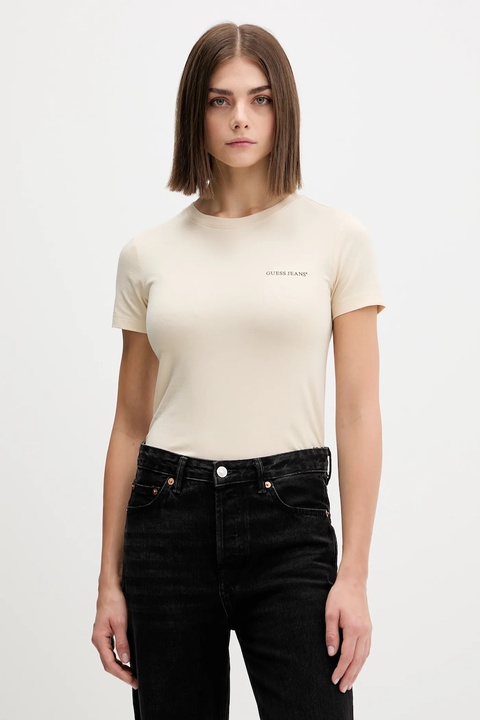Guess Jeans t-shirt damski kolor beżowy W4YI02 J1314 - zdjęcie produktu nr 1