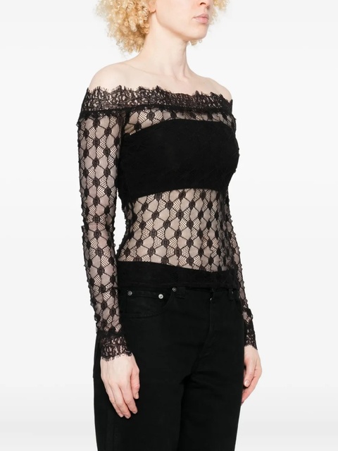 ISABEL MARANT floral-lace top - Black - zdjęcie produktu nr 1