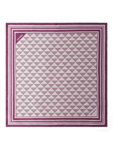 Prada Symbole-pattern silk scarf - Purple - zdjęcie produktu nr 1