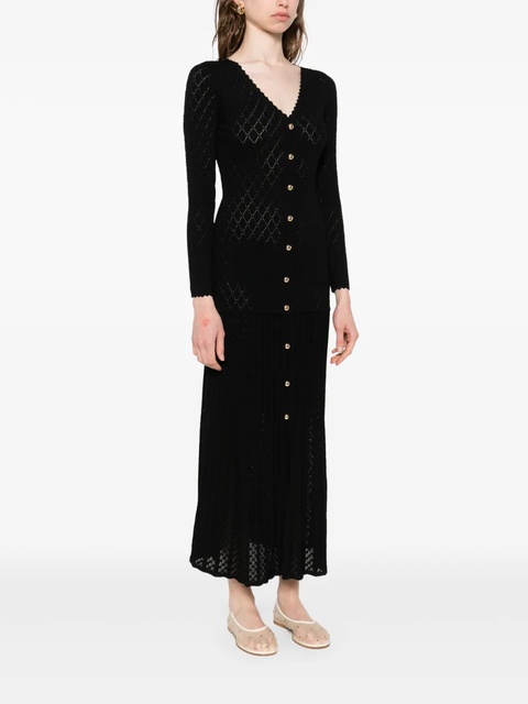 SANDRO pointelle-knit maxi dress - Black - zdjęcie produktu nr 2