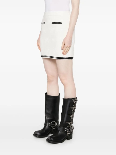 Self-Portrait bow-jacquard mini skirt - White - zdjęcie produktu nr 2