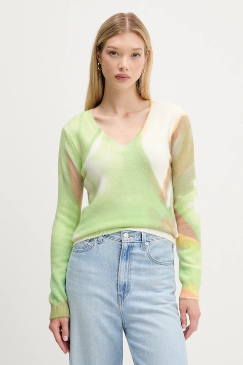 Desigual sweter OULU damski kolor turkusowy 25WWJF13 - zdjęcie produktu nr 2