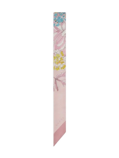 Gucci floral-print silk scarf - Pink - zdjęcie produktu nr 1