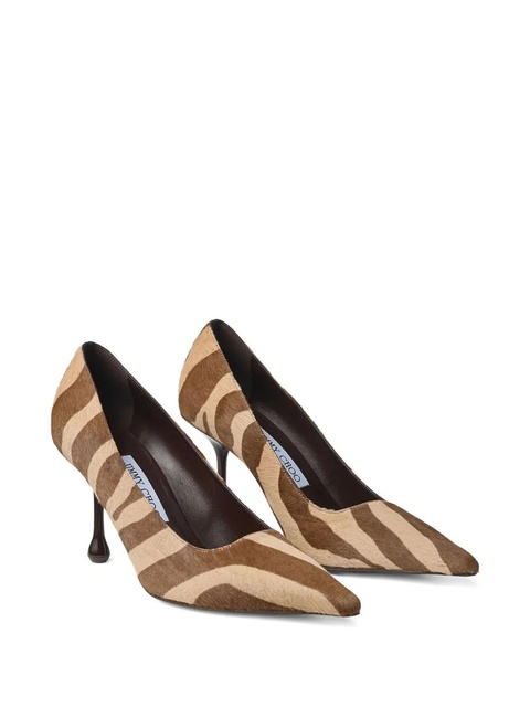 Jimmy Choo 80mm Ixia zebra-print pumps - Brown - zdjęcie produktu nr 2