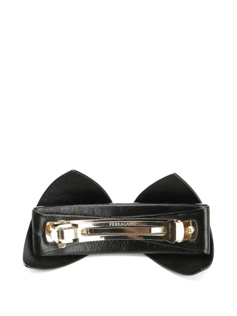 Ferragamo satin leather hair clip - Black - zdjęcie produktu nr 2