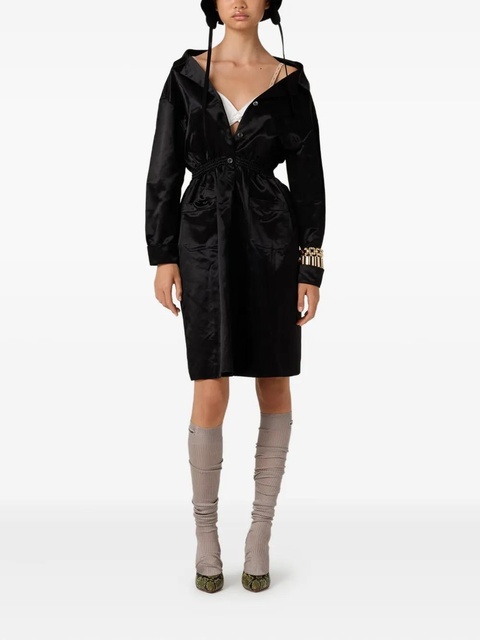 Miu Miu elastic-waist satin dress - Black - zdjęcie produktu nr 1