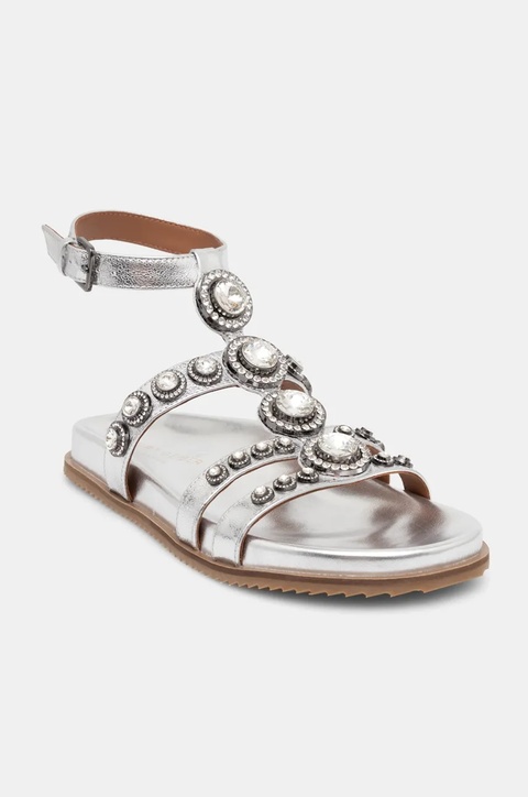 Kurt Geiger London sandały skórzane Octavia Flexi Gladiator damskie kolor srebrny 4369063109 - zdjęcie produktu nr 1