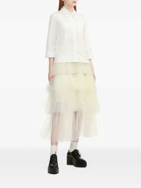 Simone Rocha pearl-embellished shirt - White - zdjęcie produktu nr 1