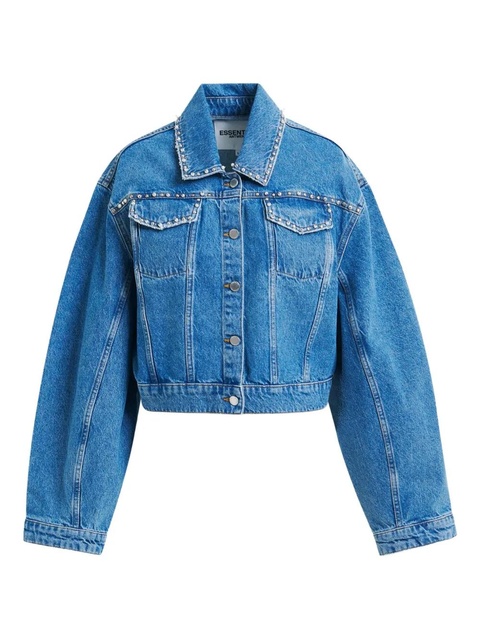 Essentiel Antwerp pearl-embellished denim jacket - Blue - zdjęcie produktu nr 1