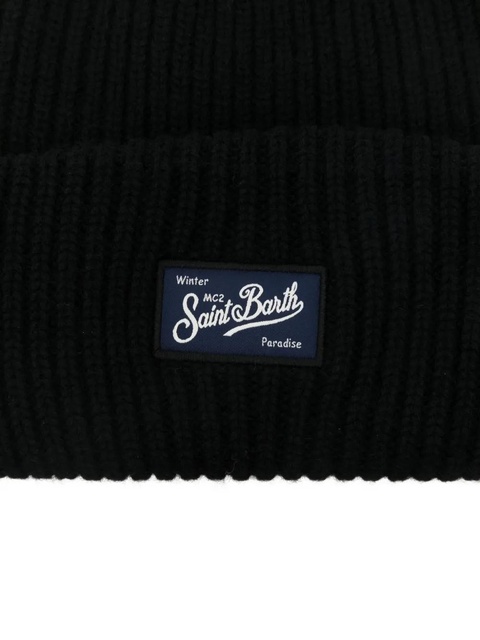 MC2 Saint Barth logo-patch beanie hat - Black - zdjęcie produktu nr 2
