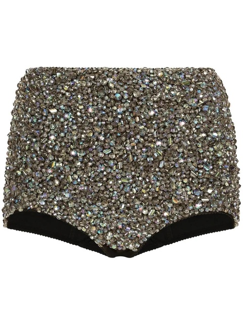 Dolce & Gabbana KIM DOLCE&GABBANA high-waisted embellished briefs - Silver - zdjęcie produktu nr 1