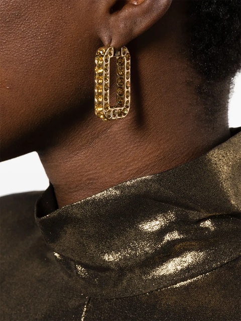 Amina Muaddi Charlotte crystal-embellished hoop earrings - Gold - zdjęcie produktu nr 2