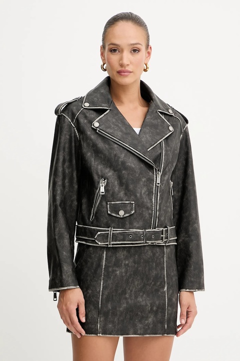 Guess ramoneska CHARLENE kolor czarny przejściowa oversize W5YL04 WHDI0 - zdjęcie produktu nr 1