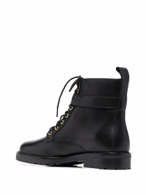 Lauren Ralph Lauren Burnished logo-plaque lace-up leather boots - Black - zdjęcie produktu nr 2