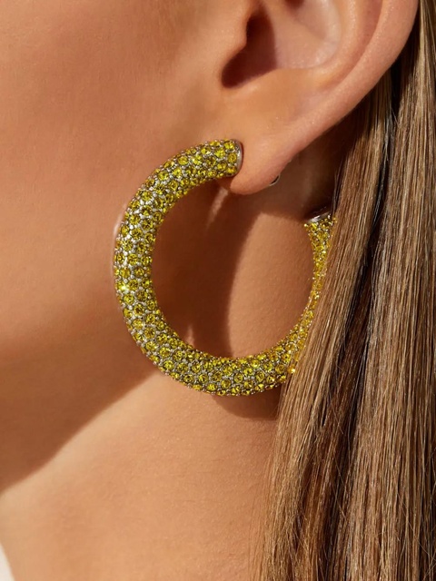 Amina Muaddi Cameron hoop earrings - Yellow - zdjęcie produktu nr 2