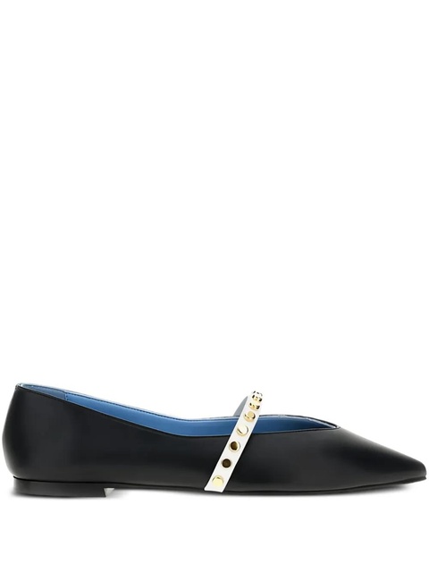 Alexander McQueen pointed-toe studded flat pumps - Black - zdjęcie produktu nr 1