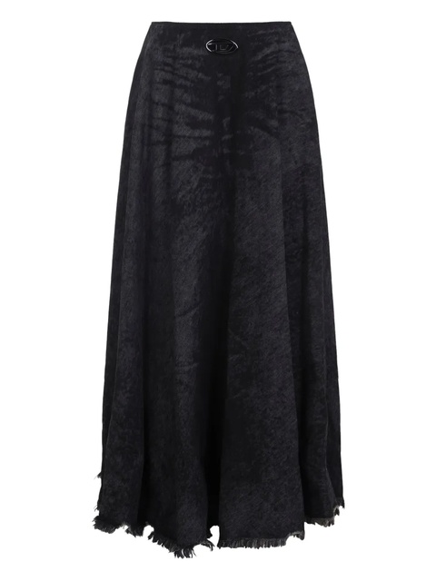 Diesel frayed-hem a-line skirt - Black - zdjęcie produktu nr 2