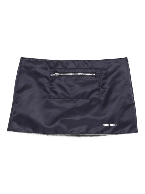 Miu Miu zip-pocket mini skirt - Blue - zdjęcie produktu nr 1
