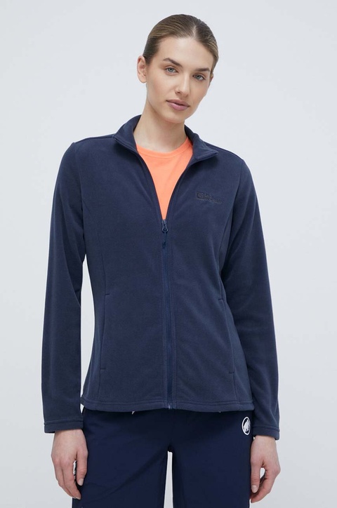 Jack Wolfskin bluza sportowa Taunus kolor granatowy gładka 1711391 - zdjęcie produktu nr 1