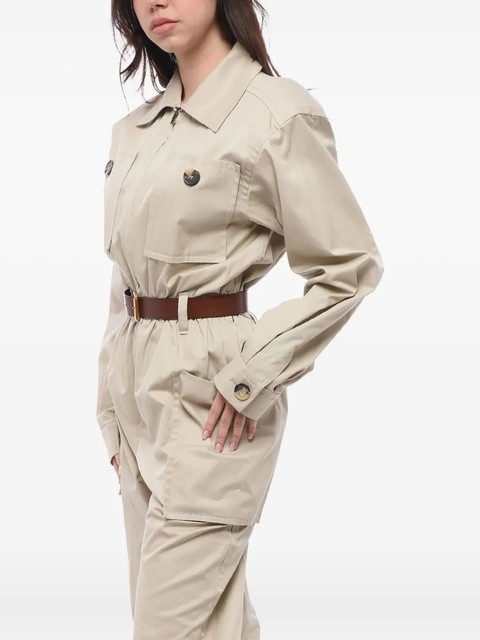 Saint Laurent cotton twill jumpsuit - Neutrals - zdjęcie produktu nr 1