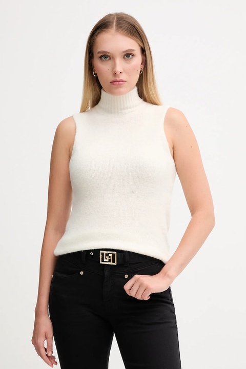 Gaudi sweter damski kolor beżowy lekki z golfem 521FD53009 - zdjęcie produktu nr 1