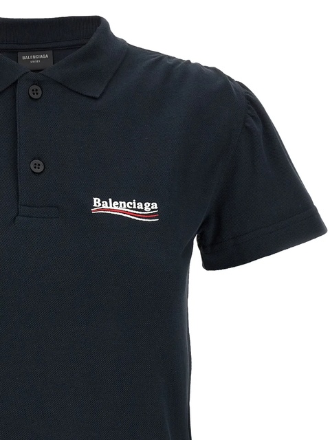 Balenciaga logo-embroidered polo top - Blue - zdjęcie produktu nr 2