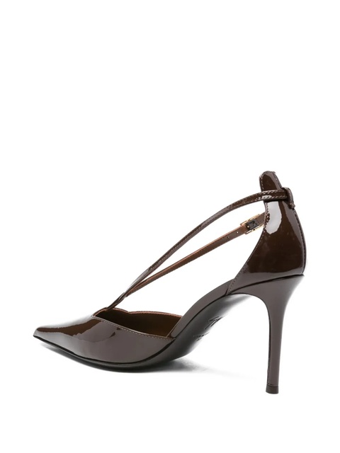Giuseppe Zanotti 80mm patent leather ankle-strap pumps - Brown - zdjęcie produktu nr 2